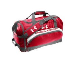 Under Armour Red and Gray Wheeled Duffel Bag